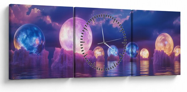 Slika - Planeti na vodi (sa satom) (90x30 cm)