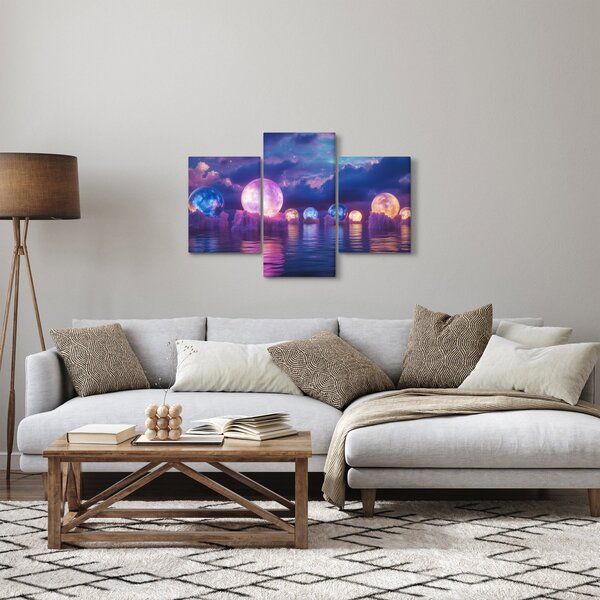 Slika - Planeti na vodi (90x60 cm)