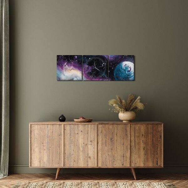 Slika - Oslikani svemir (sa satom) (90x30 cm)