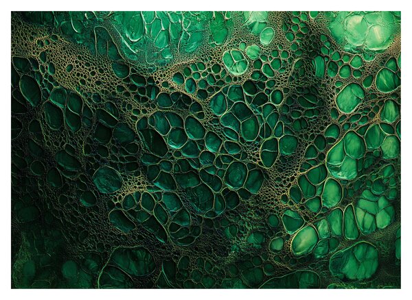 Staklena slika - Zeleni mikroskopski prikaz (70x50 cm)