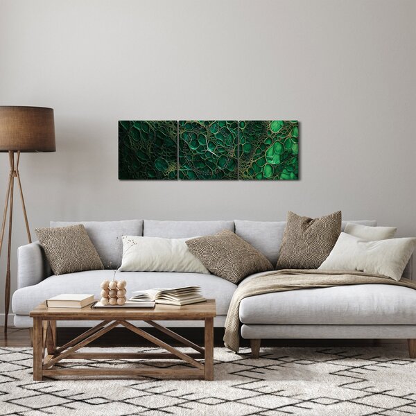 Slika - Zeleni mikroskopski prikaz (sa satom) (90x30 cm)