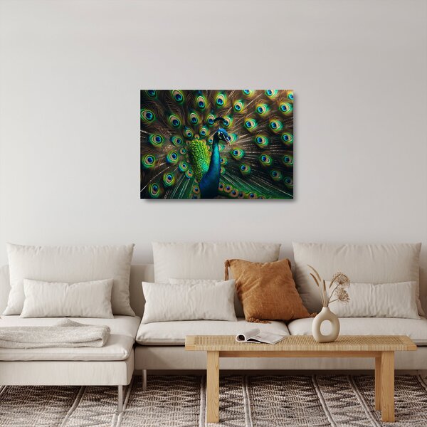 Staklena slika – Paun (70x50 cm)