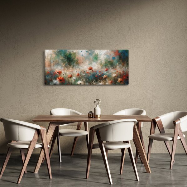 Slika – Apstrakcija polja s makovima (120x50 cm)