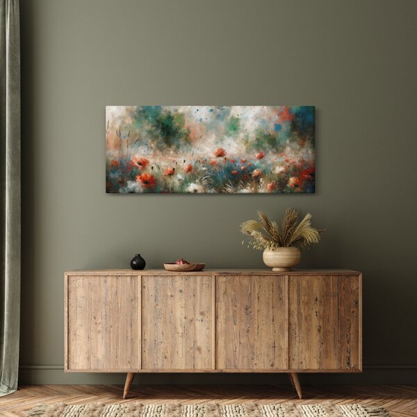 Slika – Apstrakcija polja s makovima (120x50 cm)