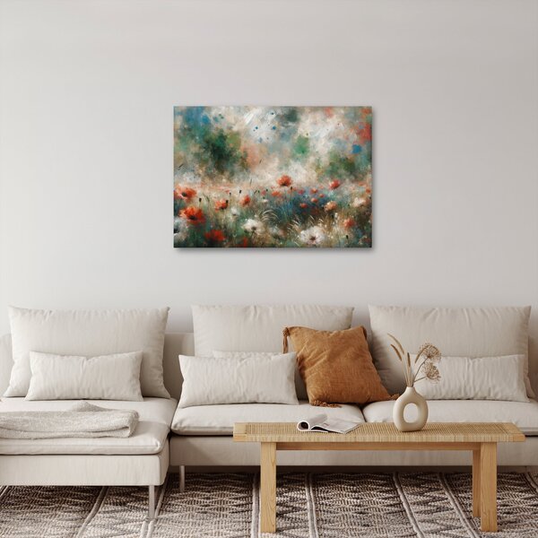 Slika – Apstrakcija polja s makovima (70x50 cm)