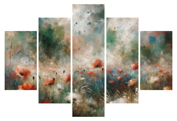 Slika – Apstrakcija polja s makovima (150x105 cm)