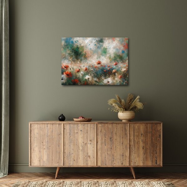 Slika – Apstrakcija polja s makovima (70x50 cm)