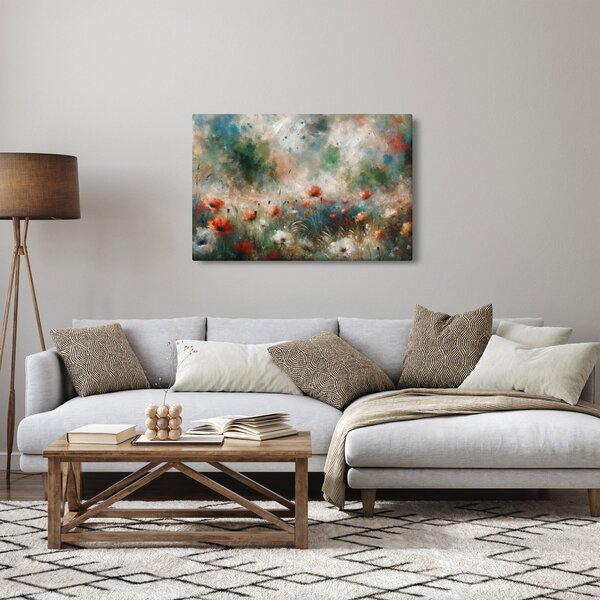 Slika – Apstrakcija polja s makovima (90x60 cm)