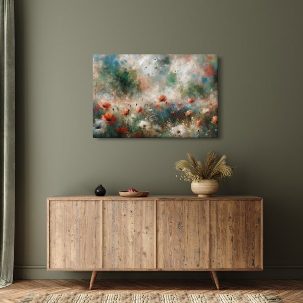Slika – Apstrakcija polja s makovima (90x60 cm)
