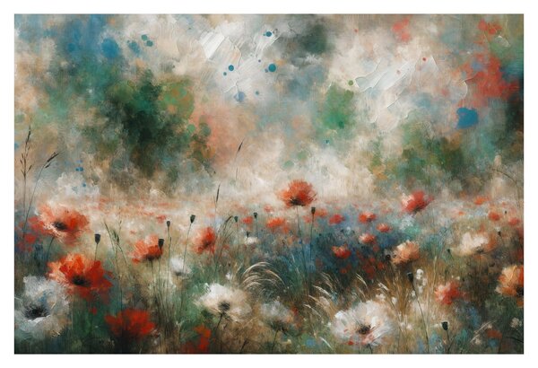 Slika – Apstrakcija polja s makovima (90x60 cm)