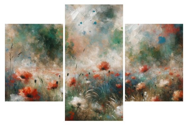 Slika – Apstrakcija polja s makovima (90x60 cm)