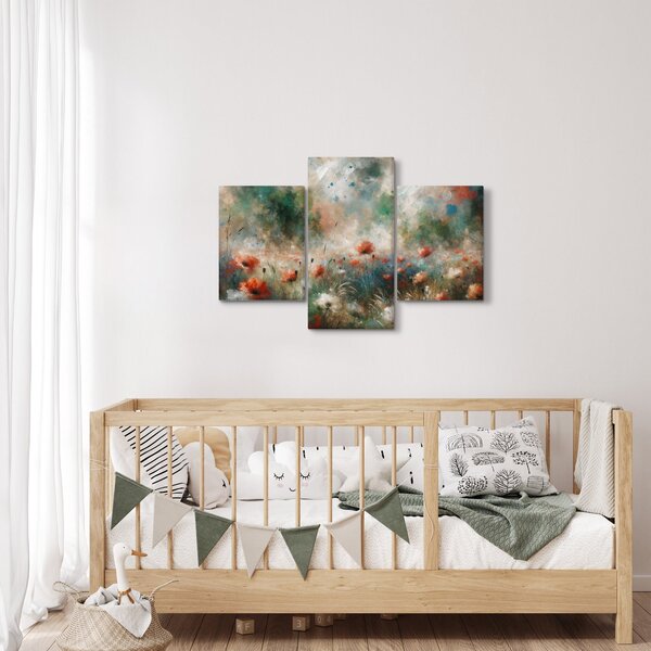 Slika – Apstrakcija polja s makovima (90x60 cm)