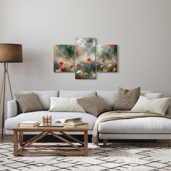 Slika – Apstrakcija polja s makovima (90x60 cm)