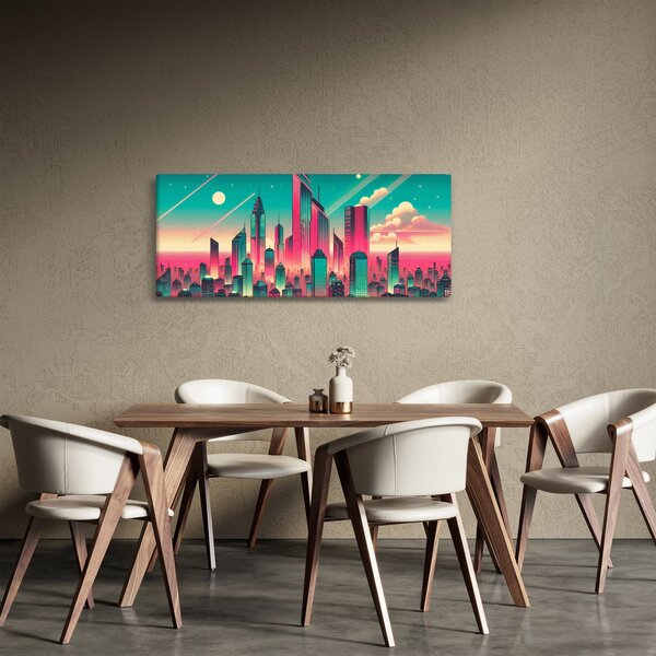 Slika – Veliki grad u pop-art stilu (120x50 cm)