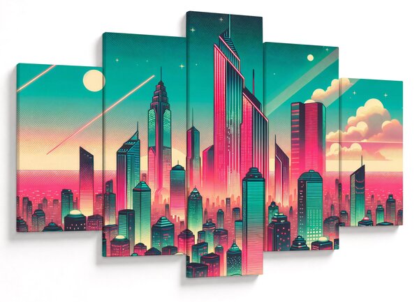 Slika – Veliki grad u pop-art stilu (150x105 cm)