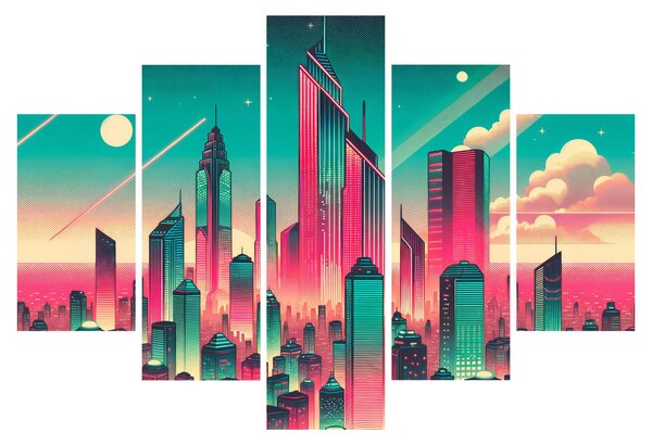 Slika – Veliki grad u pop-art stilu (150x105 cm)