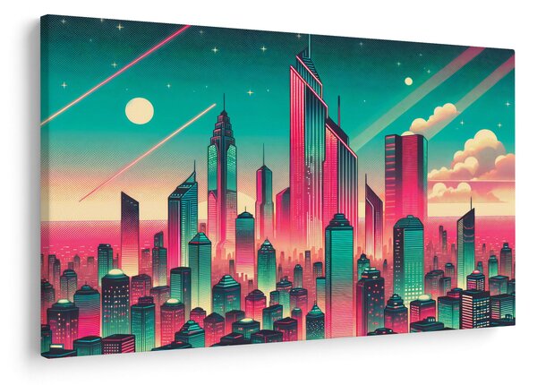 Slika – Veliki grad u pop-art stilu (90x60 cm)