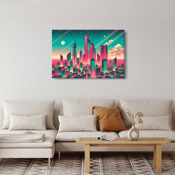 Slika – Veliki grad u pop-art stilu (90x60 cm)