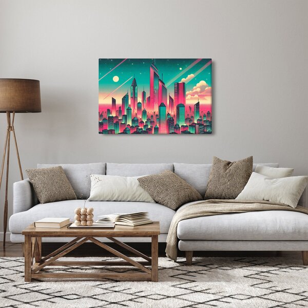 Slika – Veliki grad u pop-art stilu (90x60 cm)