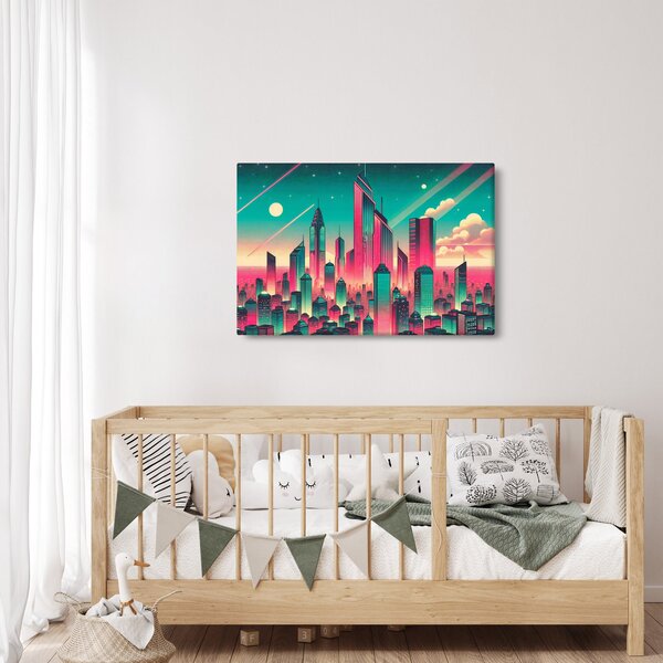 Slika – Veliki grad u pop-art stilu (90x60 cm)