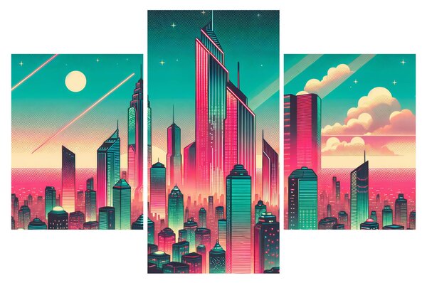 Slika – Veliki grad u pop-art stilu (90x60 cm)