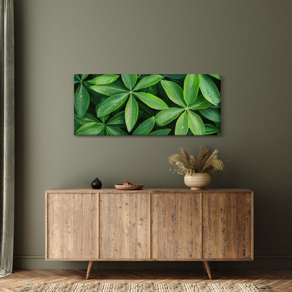 Slika - Listovi s kapima rose (120x50 cm)
