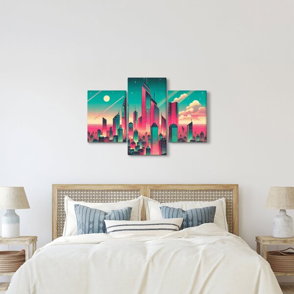 Slika – Veliki grad u pop-art stilu (90x60 cm)