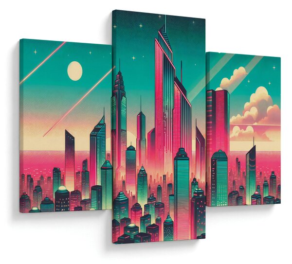 Slika – Veliki grad u pop-art stilu (90x60 cm)