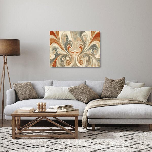 Staklena slika - Vrtlozi u zemljanim tonovima (70x50 cm)