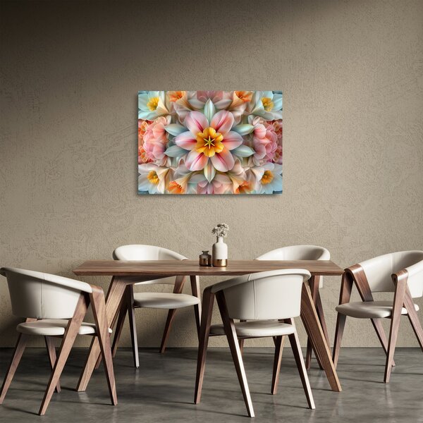 Staklena slika - Kaleidoskopski cvijet (70x50 cm)
