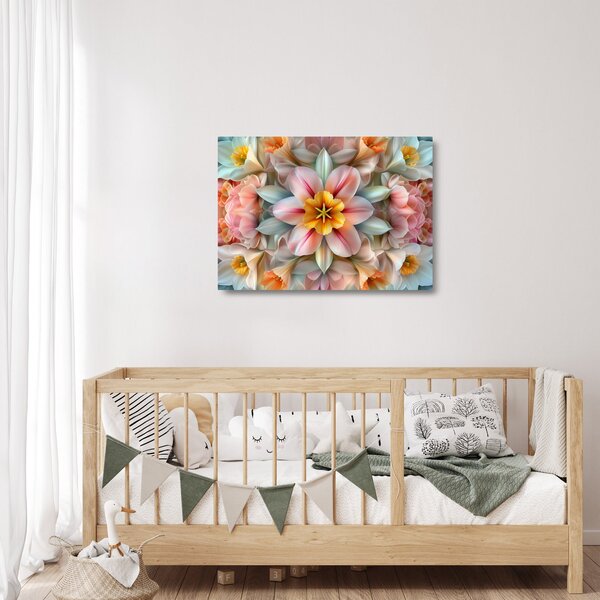 Staklena slika - Kaleidoskopski cvijet (70x50 cm)