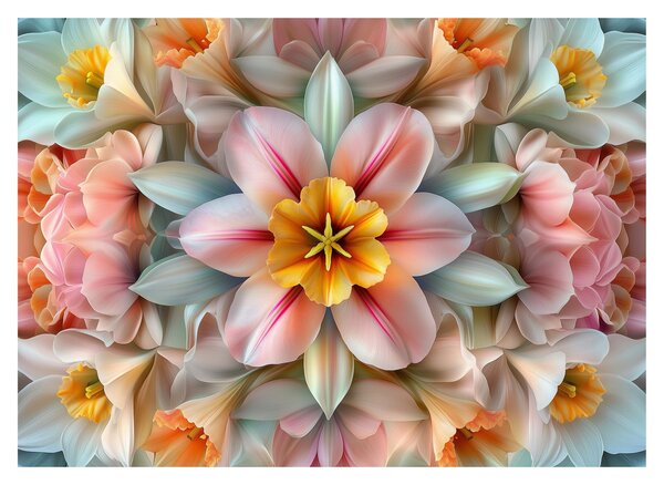 Staklena slika - Kaleidoskopski cvijet (70x50 cm)