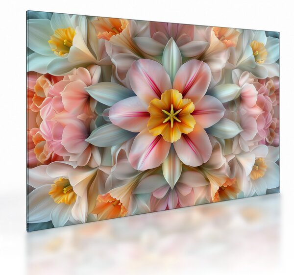 Staklena slika - Kaleidoskopski cvijet (70x50 cm)