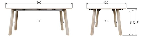 Blagovaonski stol na razvlačenje WOOOD Lange, ⌀ 120 cm