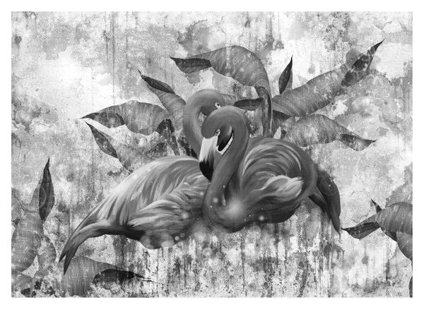 Staklena slika - grafit flamingo (70x50 cm)