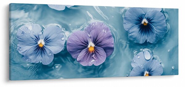 Slika - Ljubičice u vodi (120x50 cm)