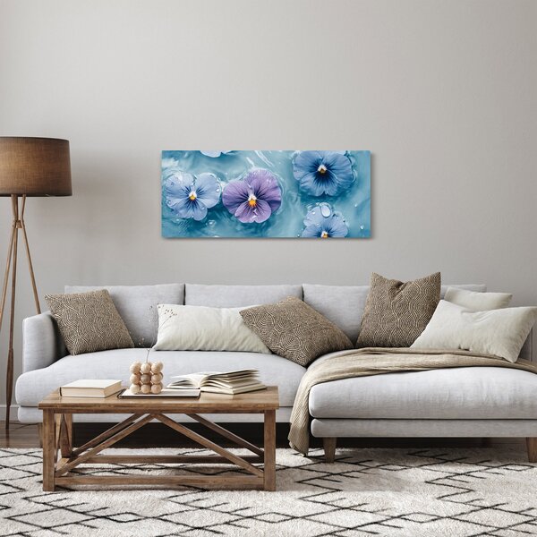 Slika - Ljubičice u vodi (120x50 cm)
