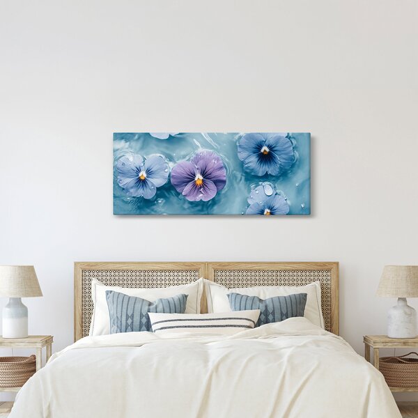 Slika - Ljubičice u vodi (120x50 cm)