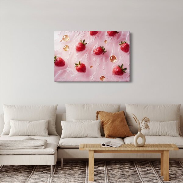 Slika - Jagode u mjehurićima (90x60 cm)