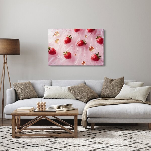 Slika - Jagode u mjehurićima (90x60 cm)