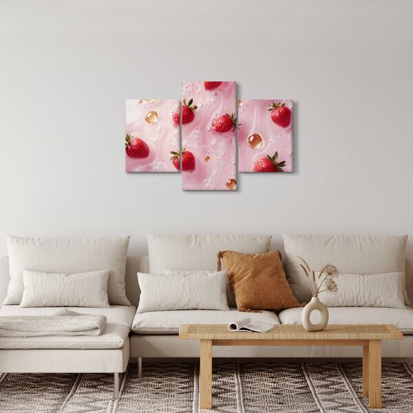 Slika - Jagode u mjehurićima (90x60 cm)