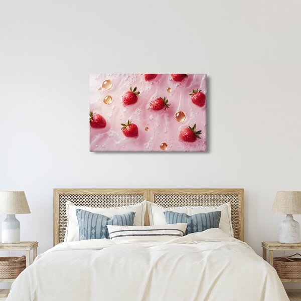 Slika - Jagode u mjehurićima (90x60 cm)