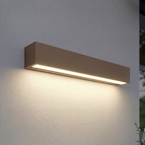 Lucande Lengo vanjska zidna LED svjetiljka, 50 cm, smeđa, svjetlo usmjereno, Smeđa / hrđa, Aluminij