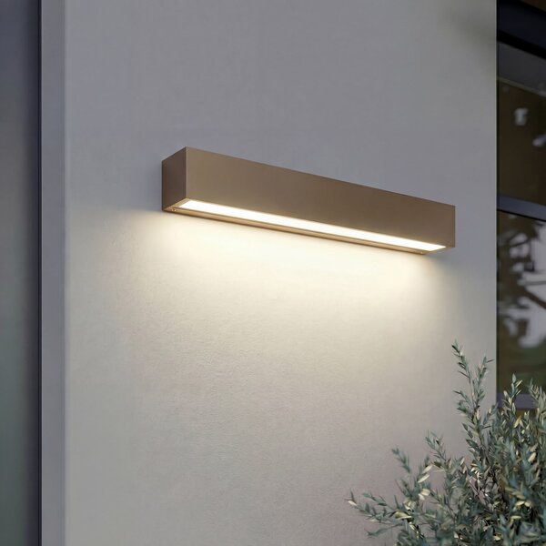 Lucande Lengo vanjska zidna LED svjetiljka, 50 cm, smeđa, svjetlo usmjereno, Smeđa / hrđa, Aluminij