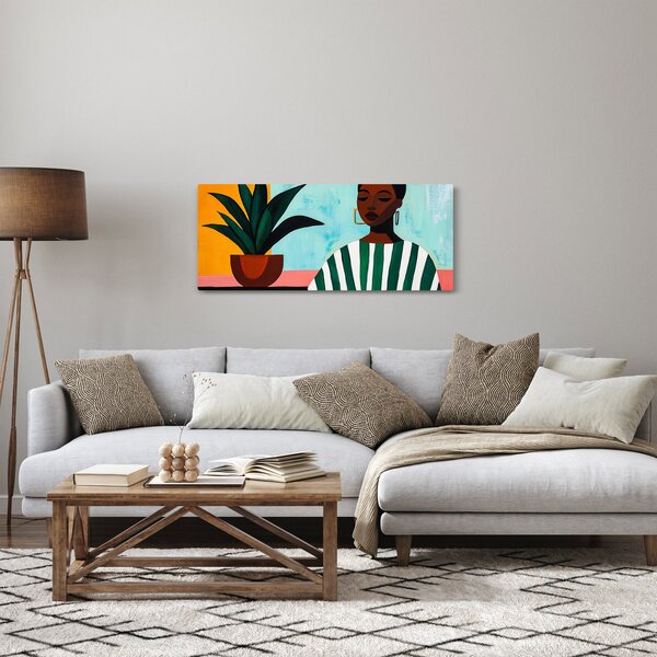 Slika - Žena s cvijetom (120x50 cm)
