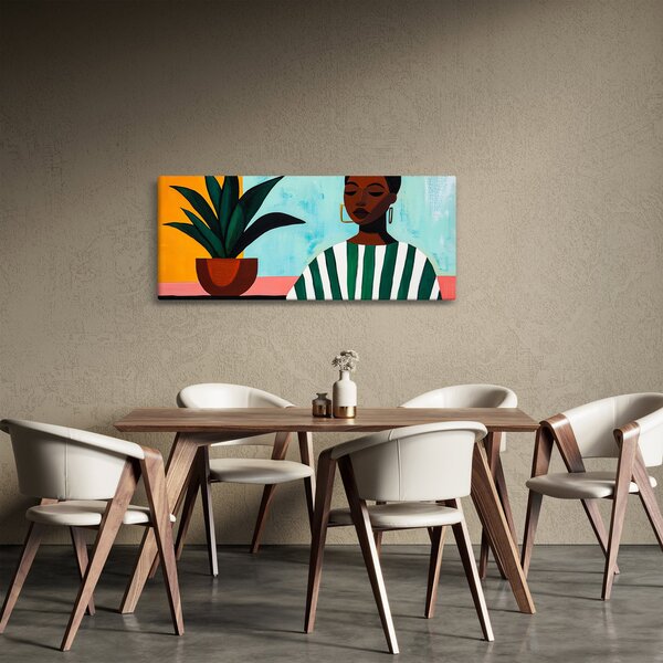 Slika - Žena s cvijetom (120x50 cm)