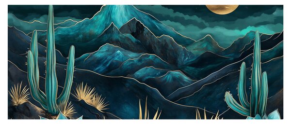 Slika - Tirkizna noć (120x50 cm)
