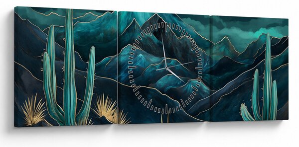 Slika - Tirkizna noć (sa satom) (90x30 cm)