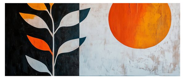 Slika - Apstrakcija biljke i sunca (120x50 cm)