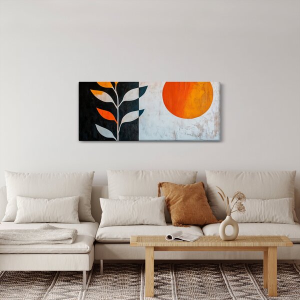 Slika - Apstrakcija biljke i sunca (120x50 cm)